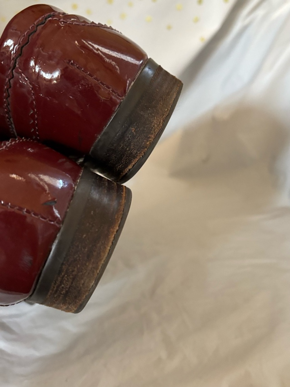 Polo by Ralph Lauren Women's Burgundy Patent Leather Loafers - Picture 7 of 7